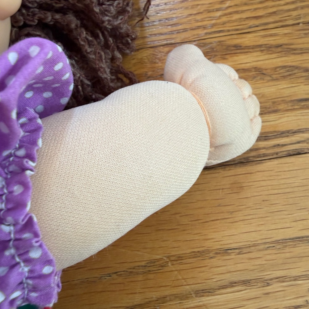 Cabbage Patch Kid 1991 Krinkle Hair Purple Polka Dot Outfit - Picture 9 of 16
